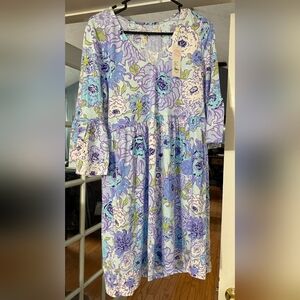 Lilly Pulitzer Floral Dress in Blue and Purple